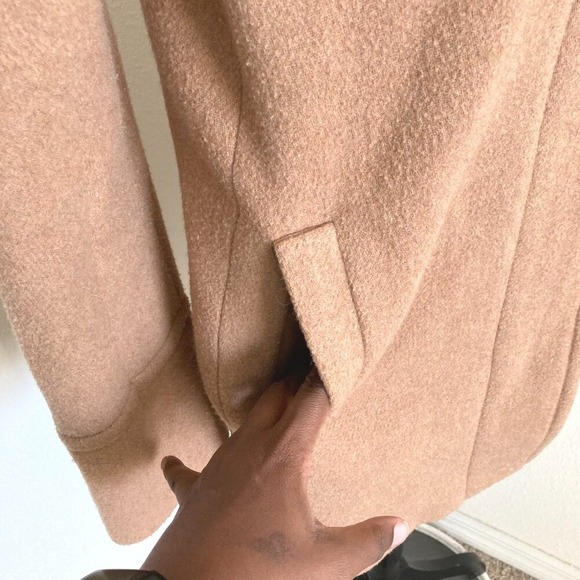 J. Crew City Wool Blend Camel Pea Coat Classic Preppy size 4 style AB945 - Picture 8 of 17